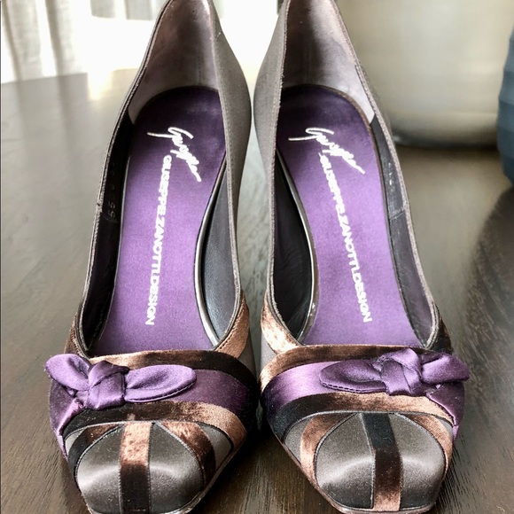 Size 6 Vintage Giuseppe Zanotti Statin Brown and Purple Pump. - Picture 8 of 10